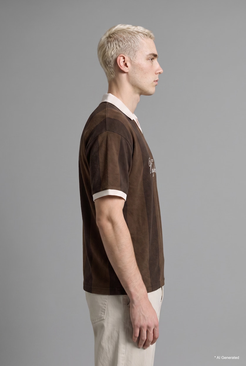 Men Brown Boxy Fit Short Sleeve T-Shirt