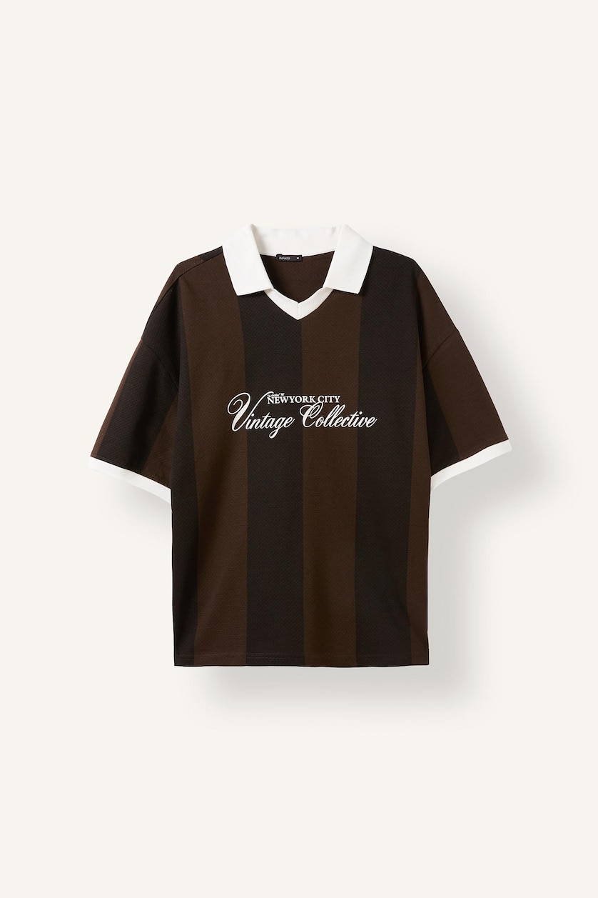 Man Brown Boxy Fit Short Sleeve T-Shirt