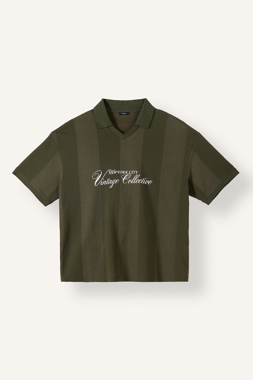 Man Dark Khaki Boxy Fit Short Sleeve T-Shirt