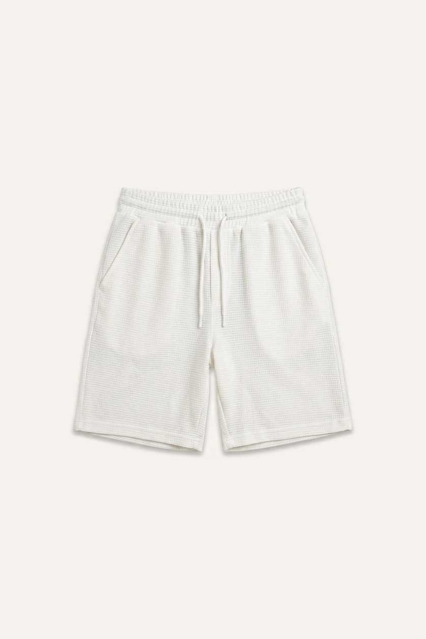 Men Ecru Regular Fit Regular Hem Shorts