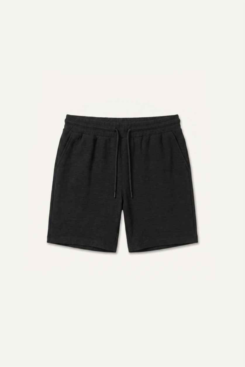 Erkek Siyah Regular Fit Şort