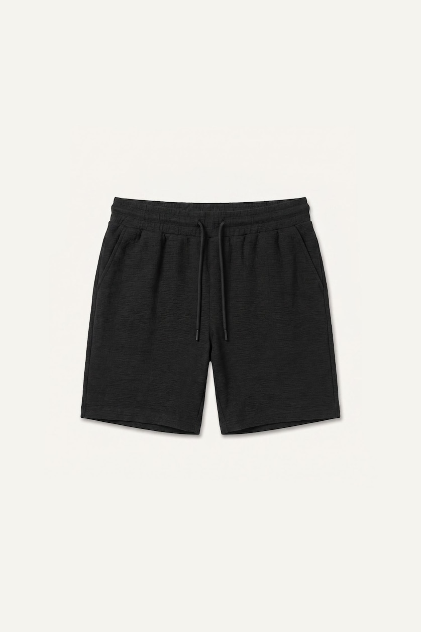 Men Black Regular Fit Regular Hem Shorts