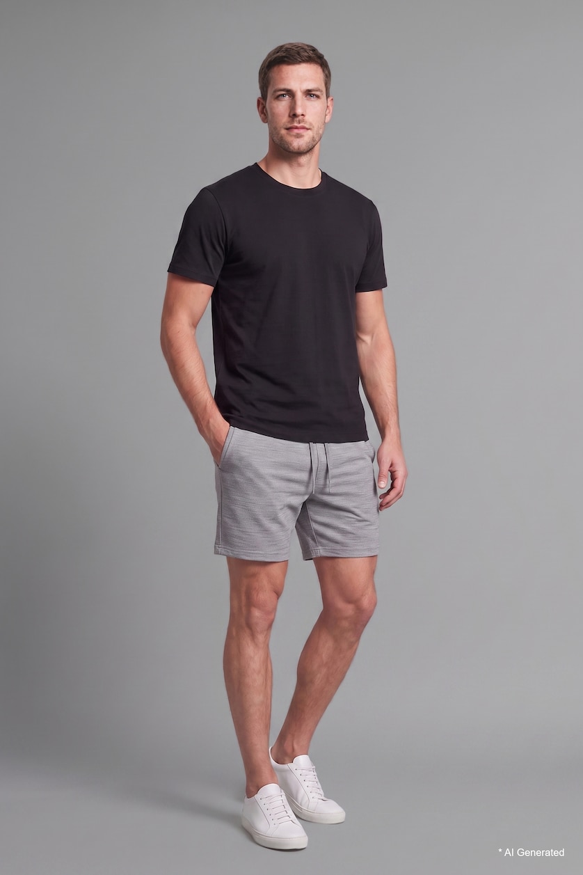 Men Grey Regular Fit Regular Hem Shorts