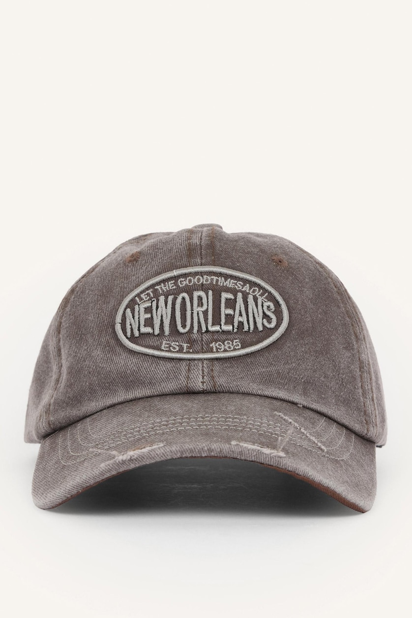 MAN Brown Man Cotton Emblem Detail Cap