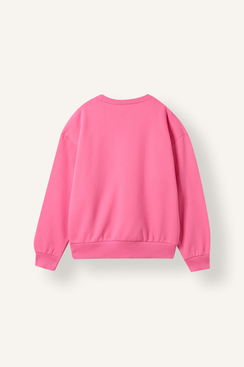 Young Girls - Teen Girls Pink 2 piece Relax Fit Slogan Crew Neck Sweatshirt