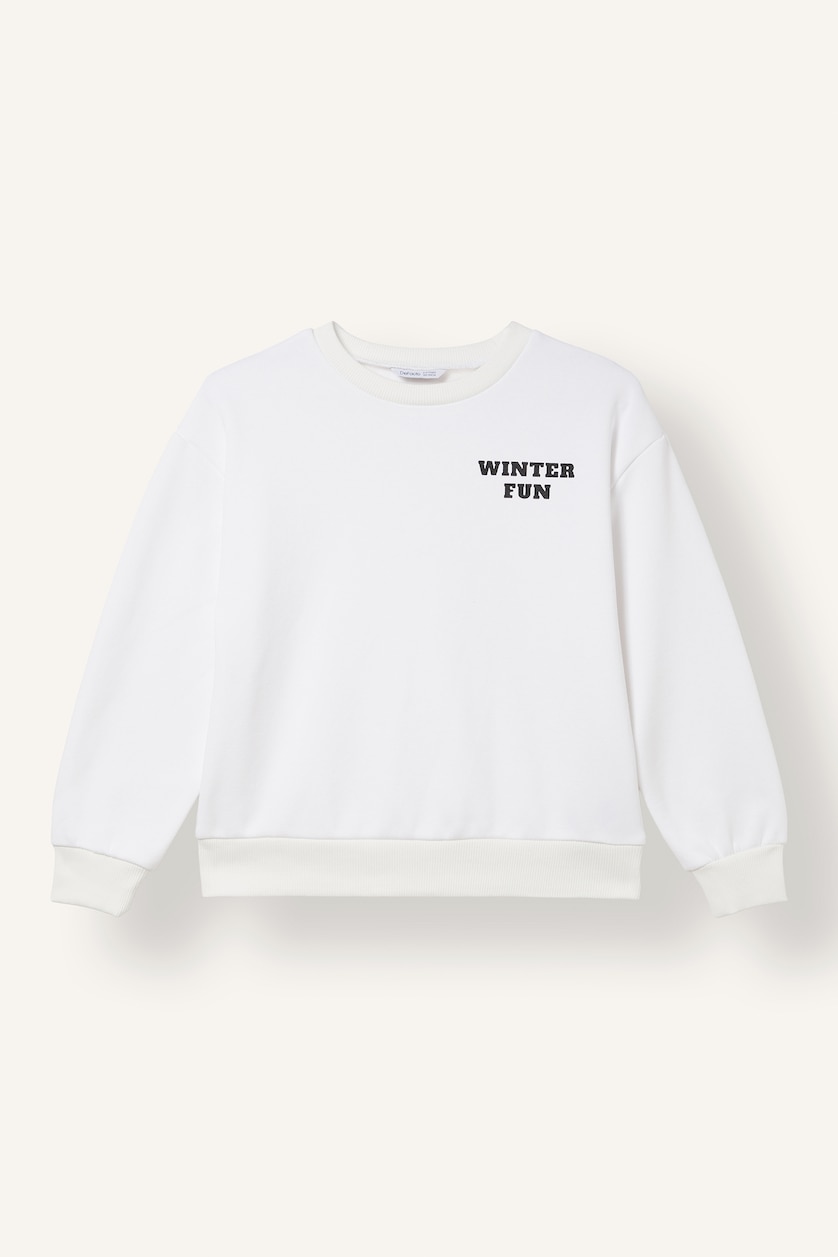 Young Girls - Teen Girls Black 2 piece Relax Fit Slogan Crew Neck Sweatshirt