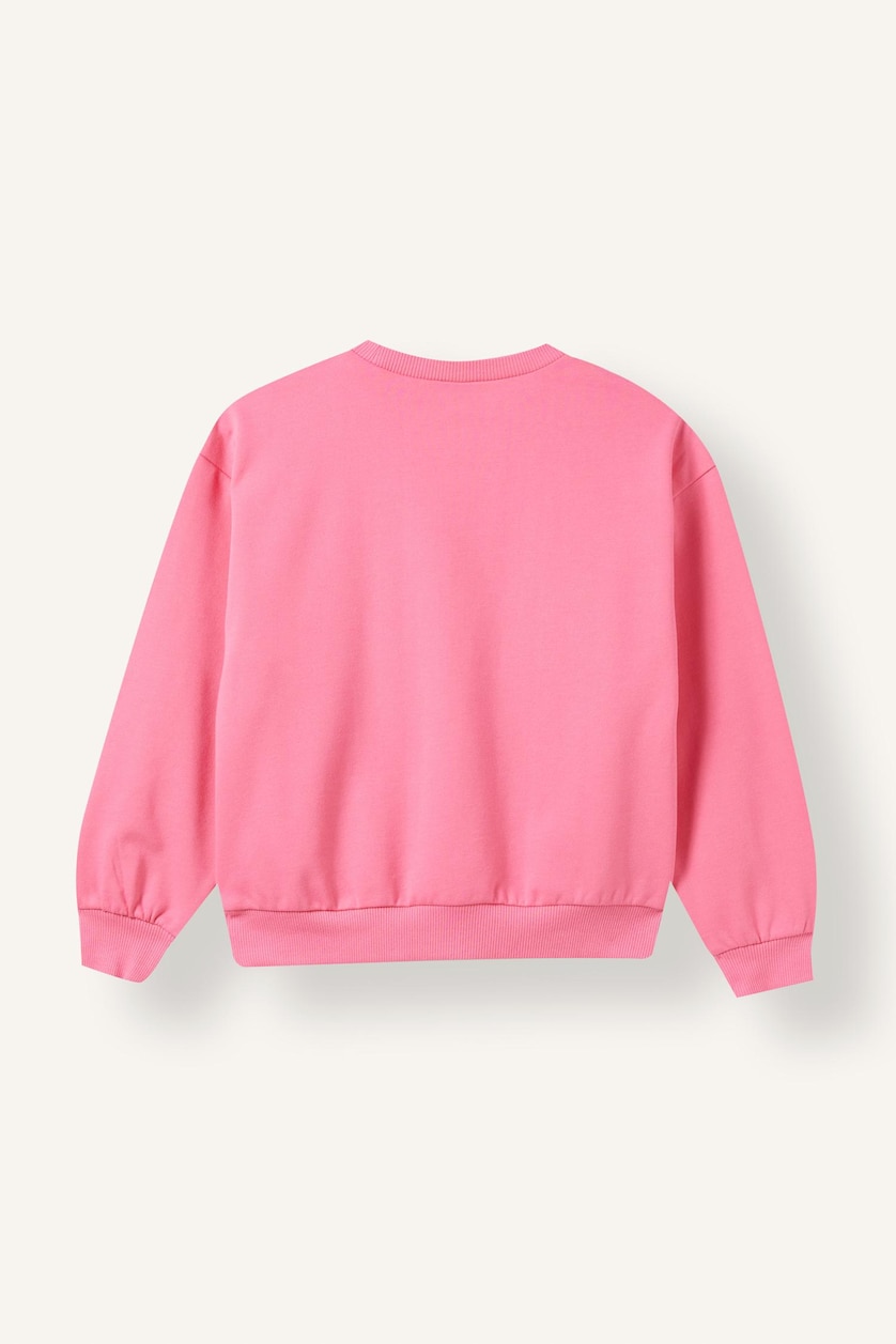 Young Girls - Teen Girls Pink Relax Fit Slogan Pattern Crew Neck Sweatshirt