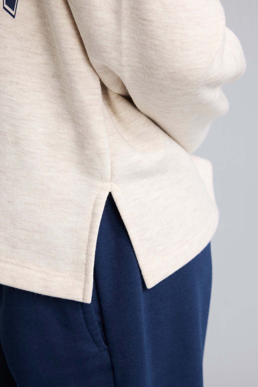 Kız Çocuk - Genç Kız Bej Melanj Relaxed Fit Baskılı Sweatshirt Kız Çocuk