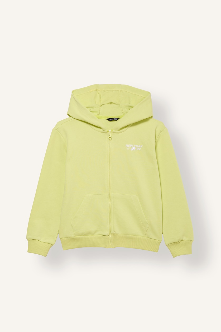 Young Girls - Teen Girls Light Yellow Regular Fit Hooded Cardigan