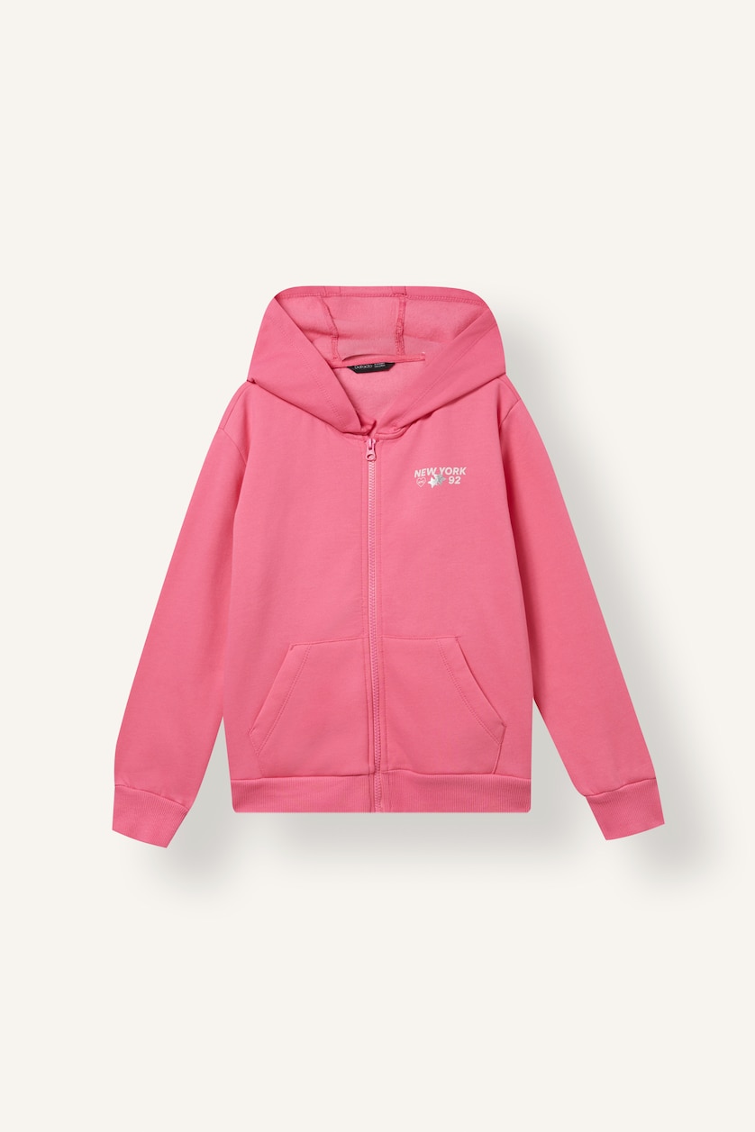 Young Girls - Teen Girls Pink Regular Fit Hooded Cardigan