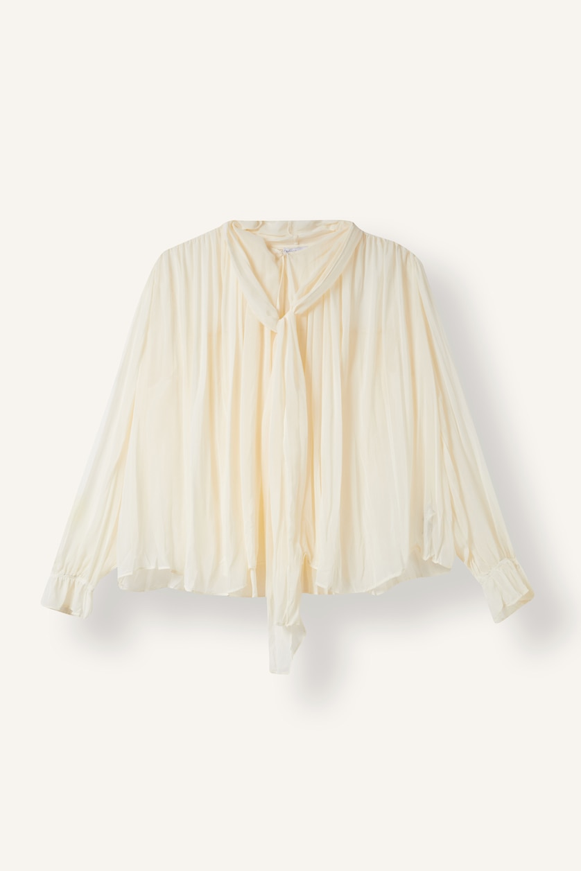 Woman Ecru Oversize Fit Chiffon