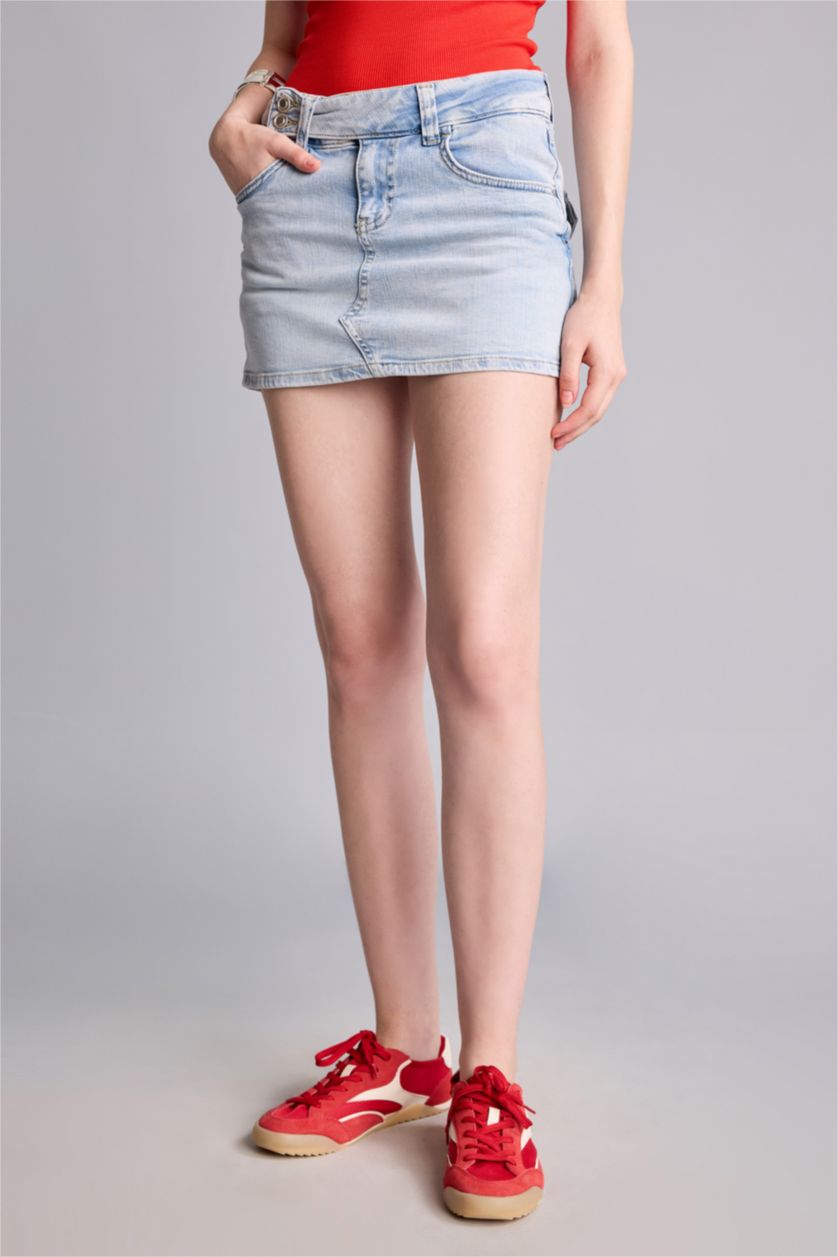 Women Light Indigo Shorts