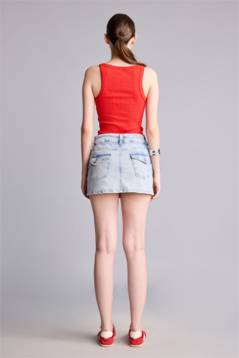 Women Light Indigo Shorts