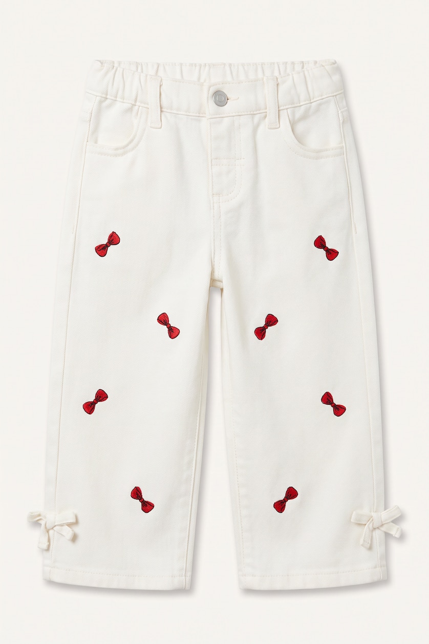 Baby Girls Ecru Woman Regular Fit Gabardine Trousers