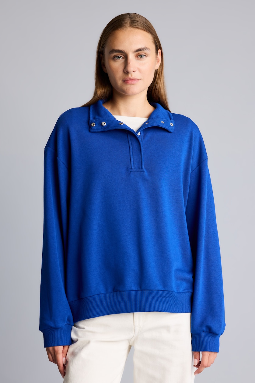 Kadın Saks Loose Fıt Sweatshirt