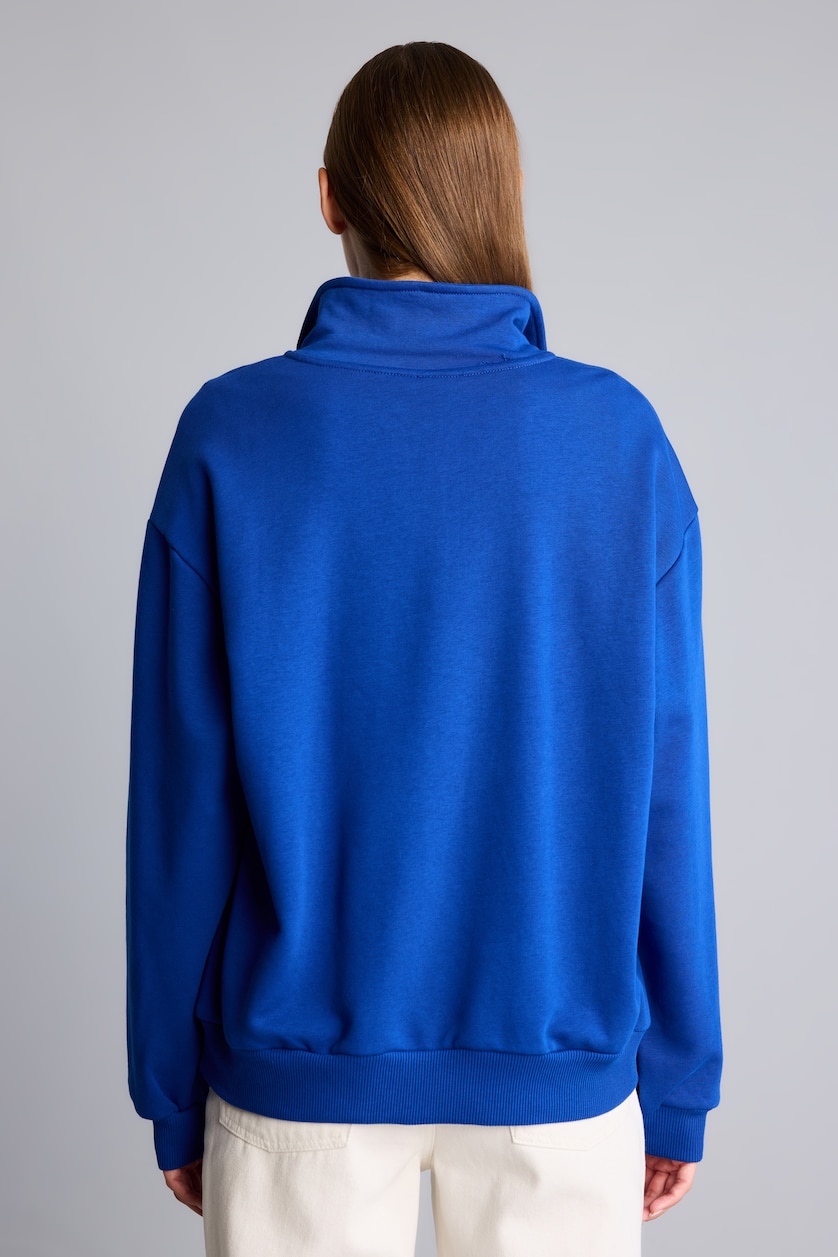 Kadın Saks Loose Fıt Sweatshirt