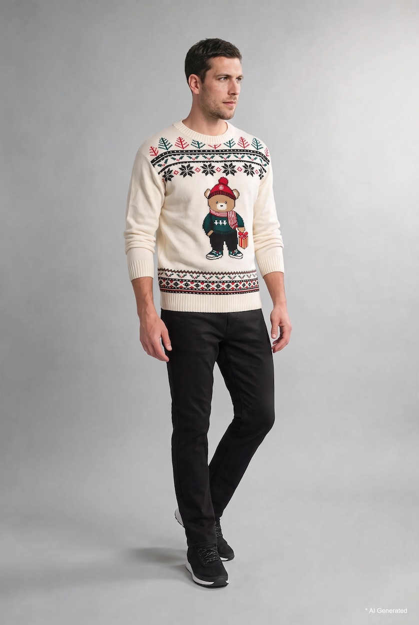 Man Ecru Standard Fit Knitwear Pullover