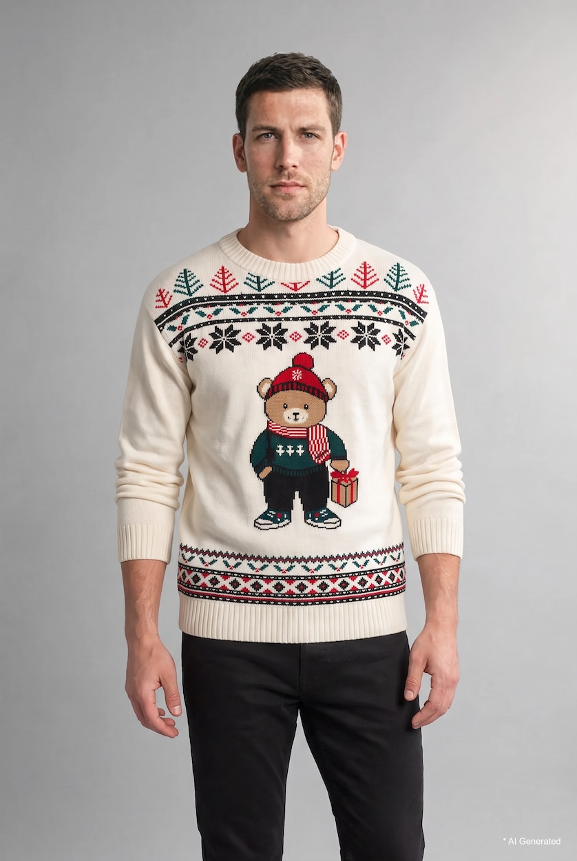 Man Ecru Standard Fit Knitwear Pullover