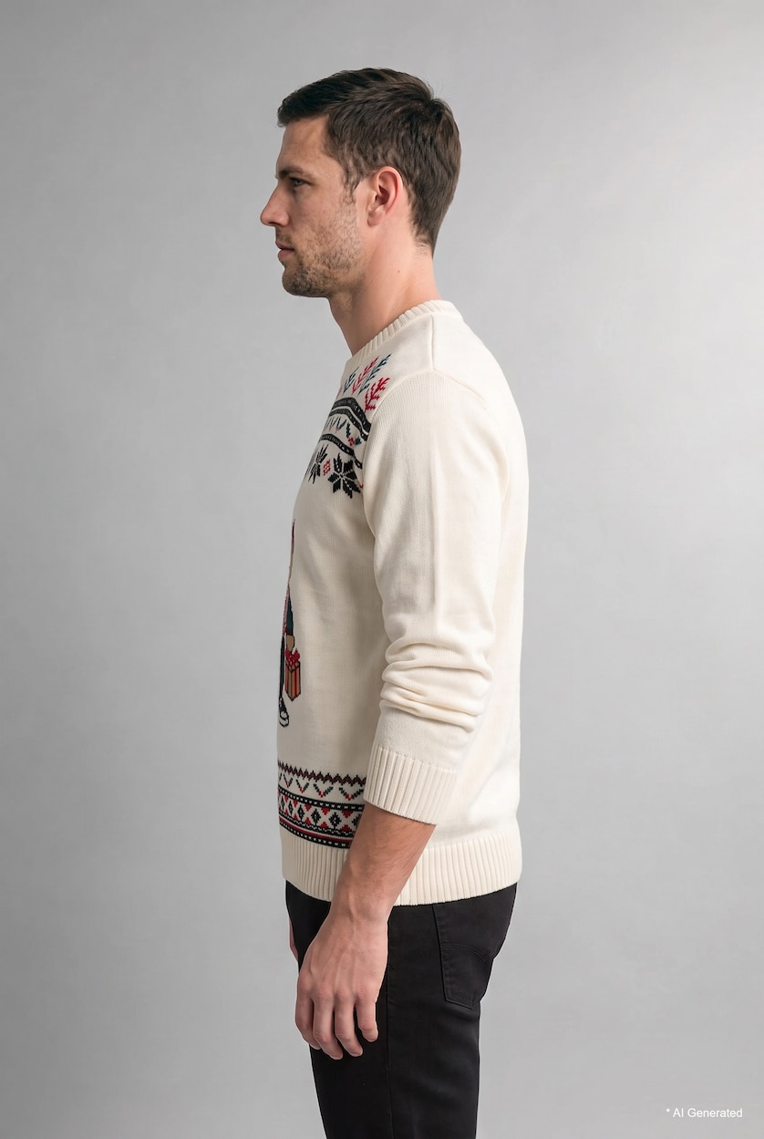 Man Ecru Standard Fit Knitwear Pullover