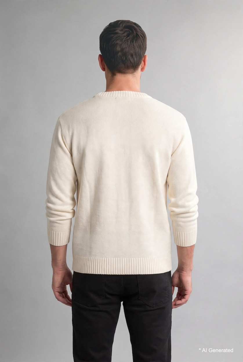 Man Ecru Standard Fit Knitwear Pullover