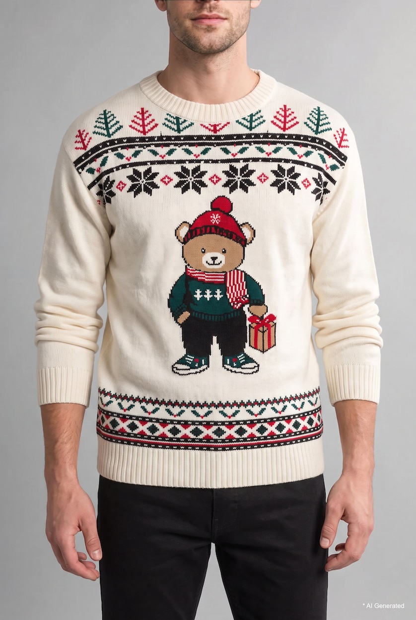 Man Ecru Standard Fit Knitwear Pullover