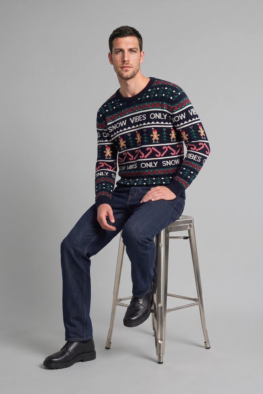 Men NAVY Standard Fit Knitwear Pullover