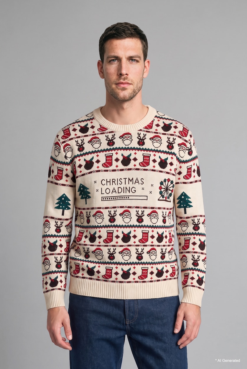 Men Ecru Standard Fit Knitwear Pullover