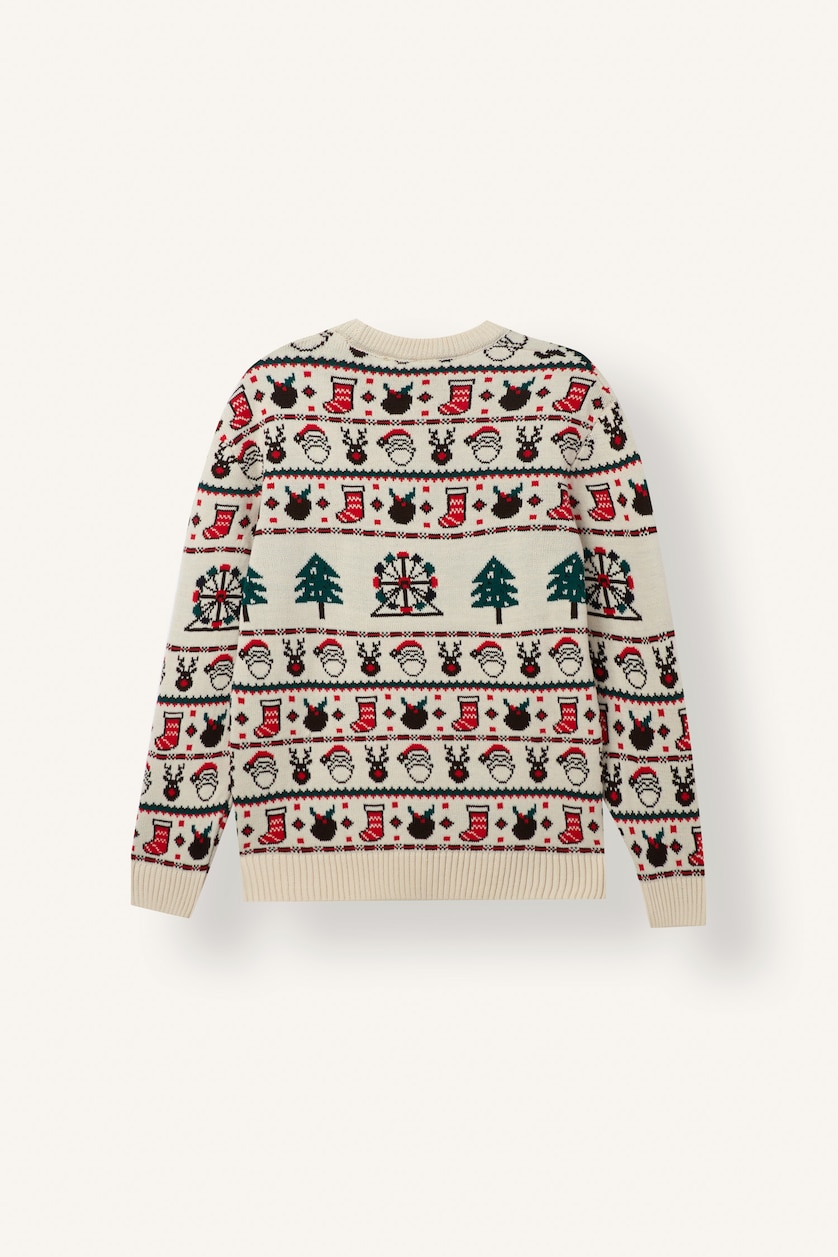 Men Ecru Standard Fit Knitwear Pullover