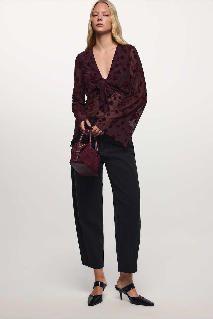 Woman Anthracite High Waist Trousers