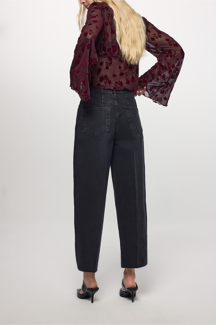 Woman Anthracite High Waist Trousers