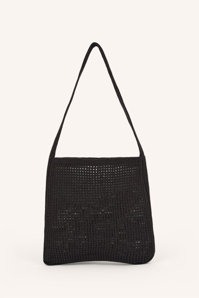 Woman Brown Woman Brown Knitted Shoulder Bag