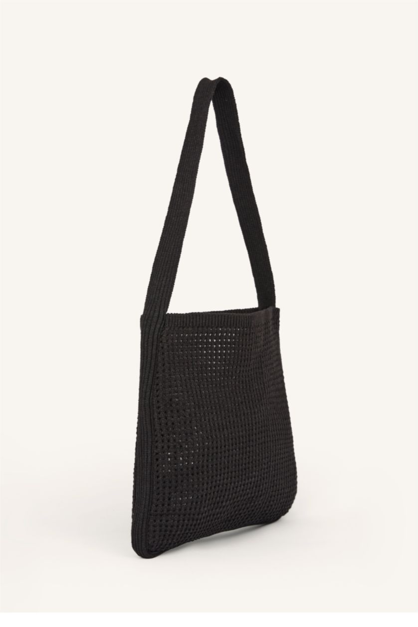 Woman Brown Woman Brown Knitted Shoulder Bag