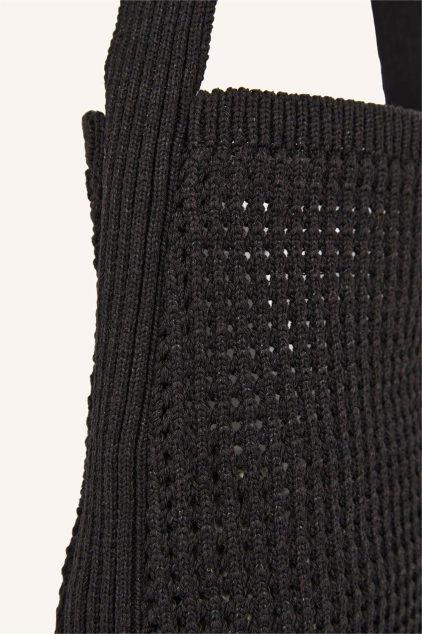 Woman Brown Woman Brown Knitted Shoulder Bag
