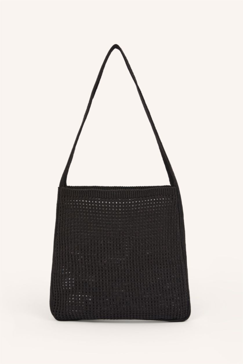 Woman Brown Woman Brown Knitted Shoulder Bag
