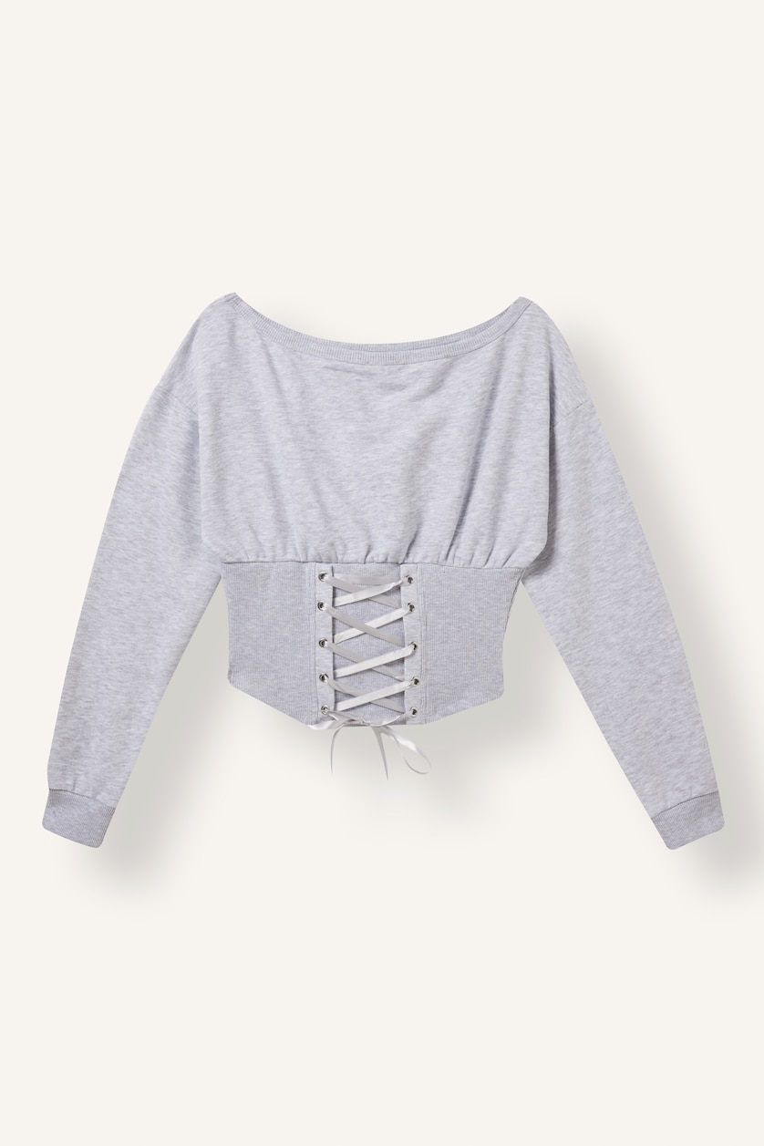 Women Grey Melange Slim Fit Sweatshirt