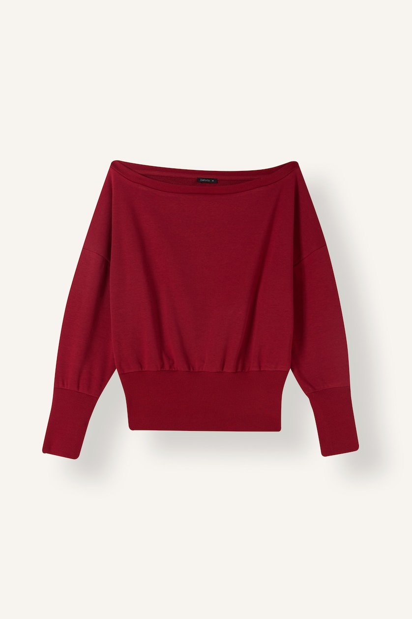 Women Bordeaux Loose Fit Sweatshirt