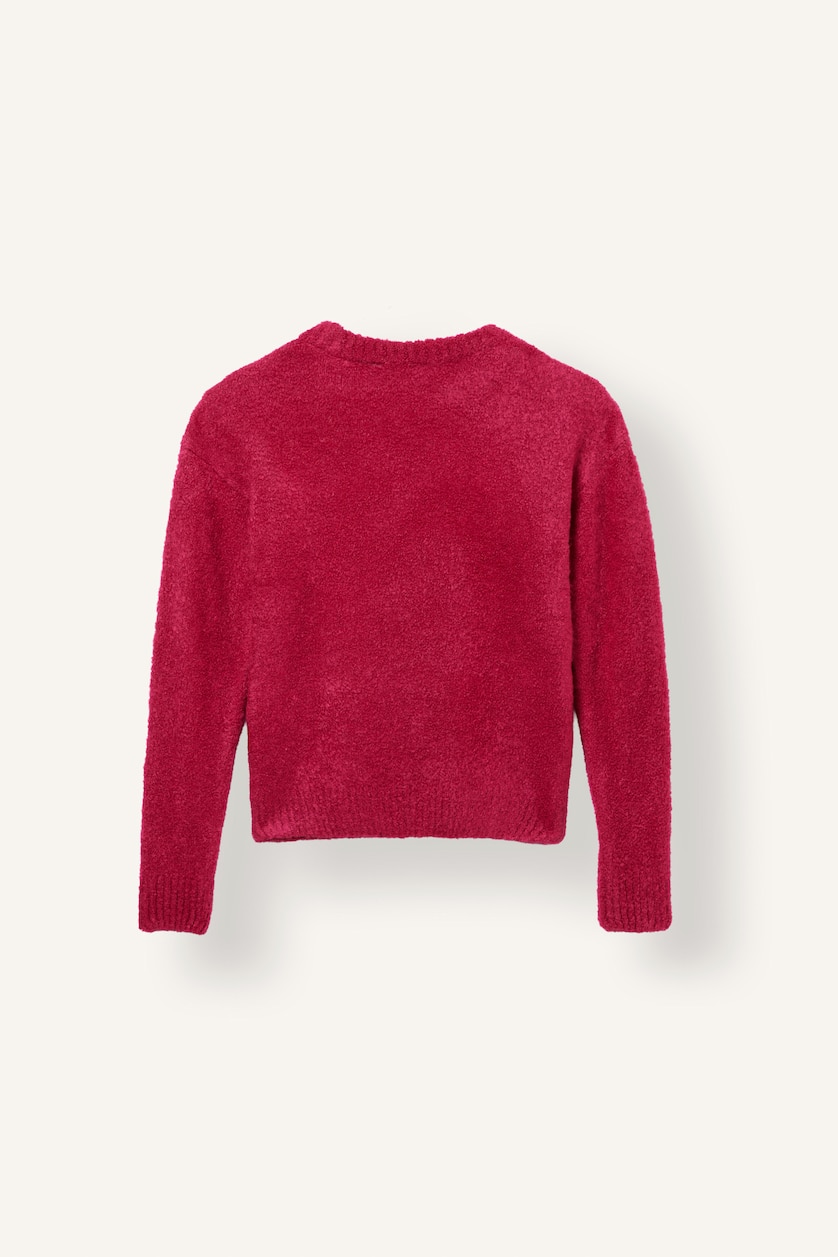 Young Girls - Teen Girls Pink Girl Regular Fit Embroidered Crew Neck Pullover