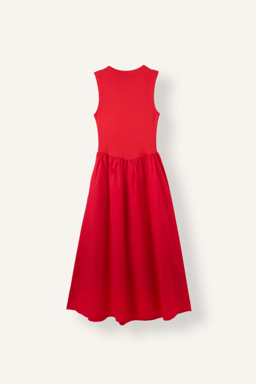 Women Red Midi Dress