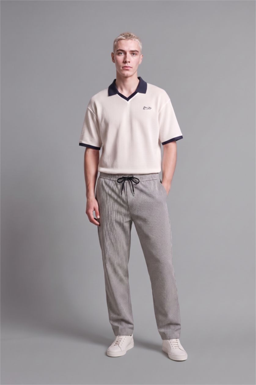 رجال اللون الحجري Baggy Fit Trousers