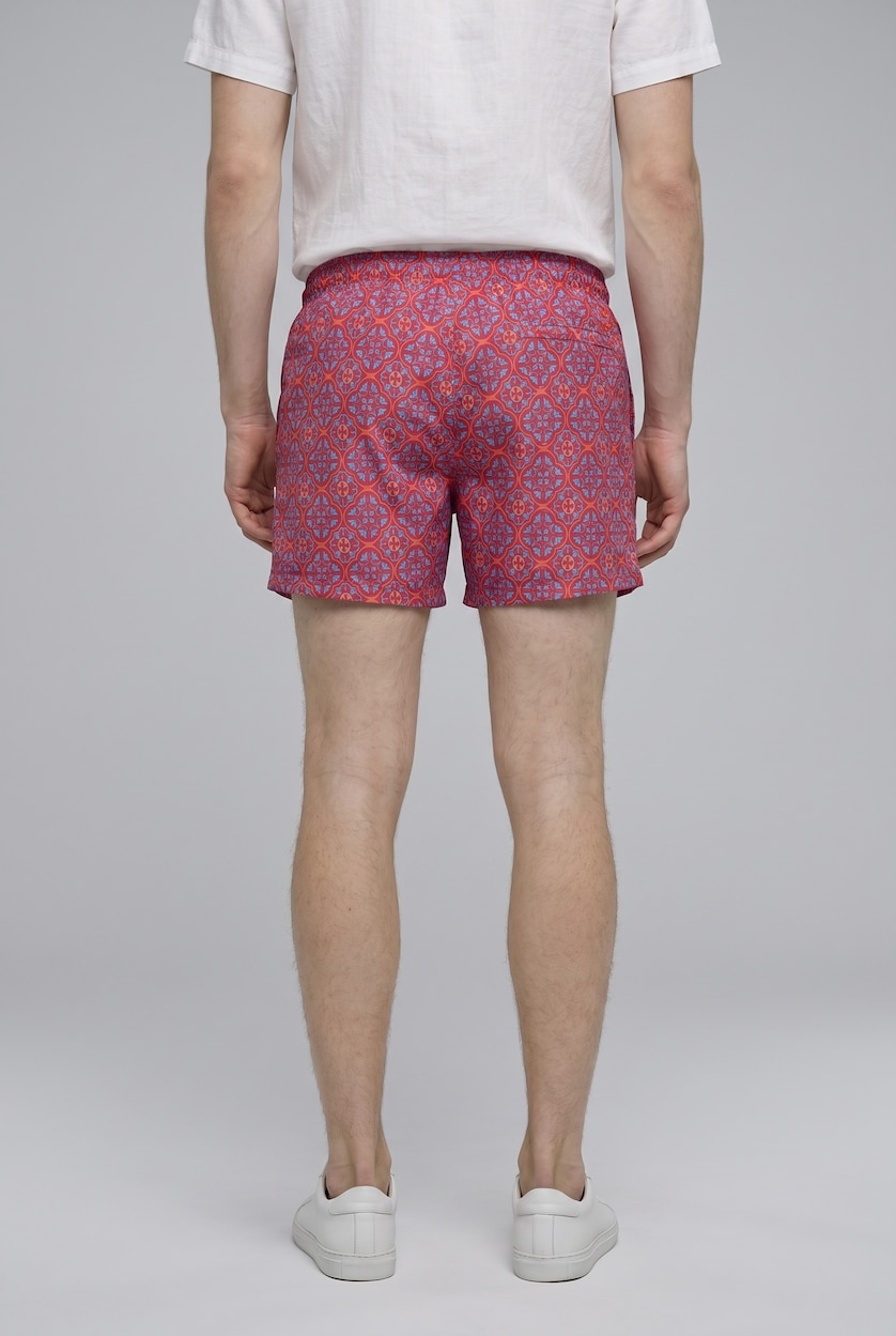 Men Coral Regular Fit Swim Shorts