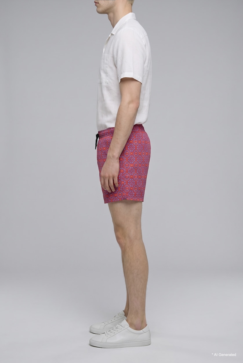 Man Coral Regular Fit Swim Shorts