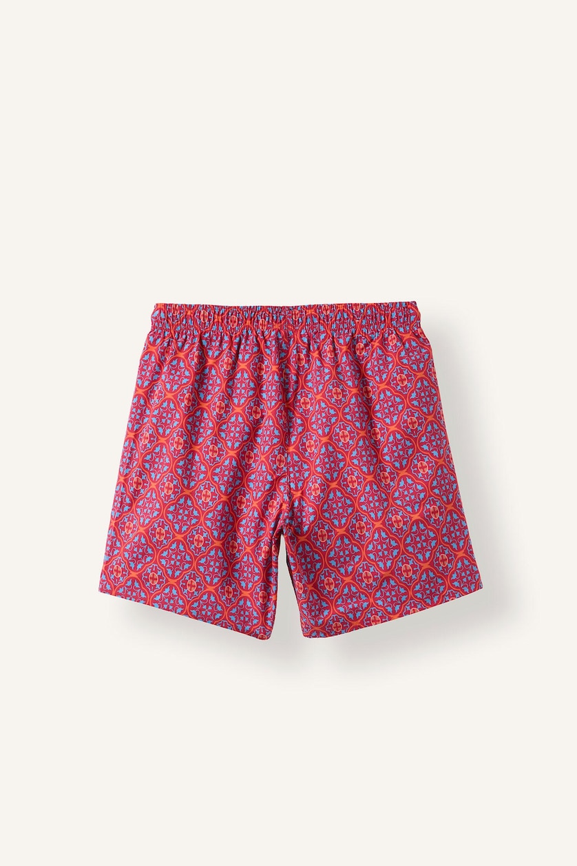 Men Coral Regular Fit Swim Shorts