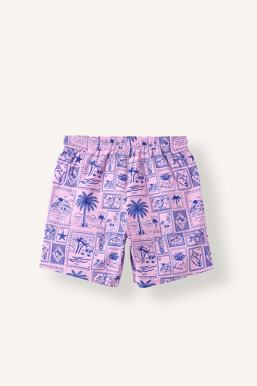 Men Light Pink Regular Fit Swim Shorts