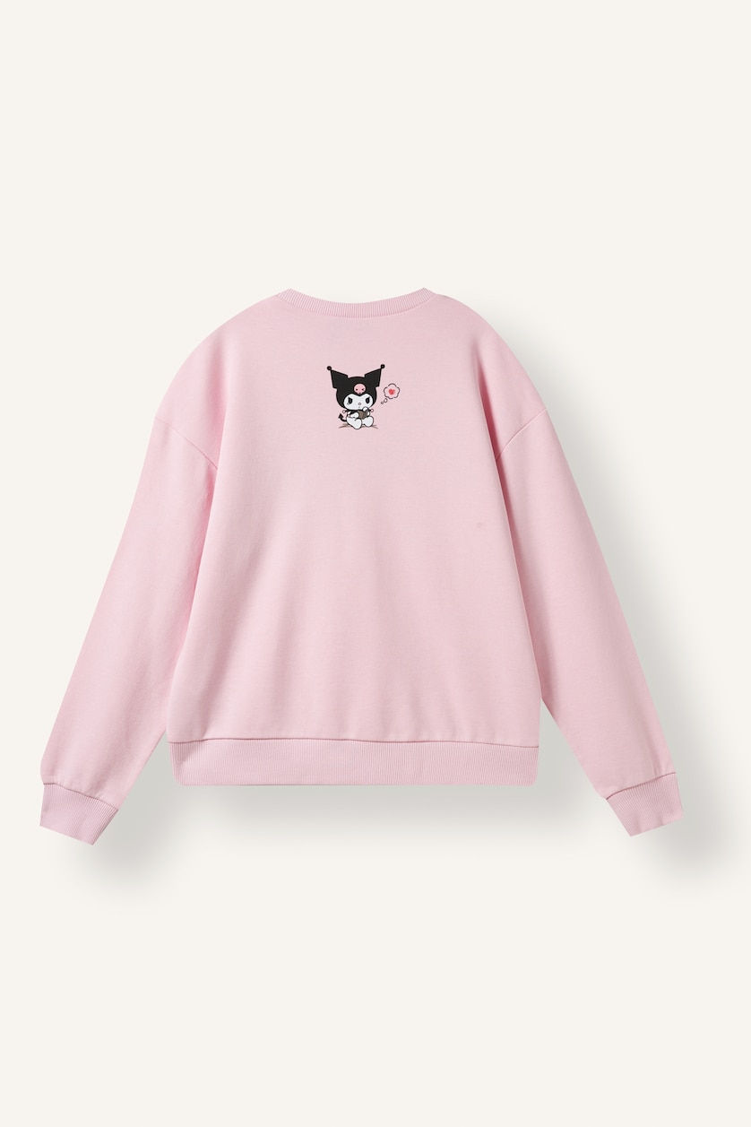 Young Girls - Teen Girls Pink Relax Fit Crew Neck Sweatshirt