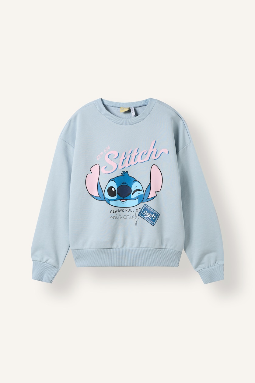 Kız Çocuk - Genç Kız Açık Mavi Lilo & Stitch Baskılı Sweatshirt Kız Çocuk