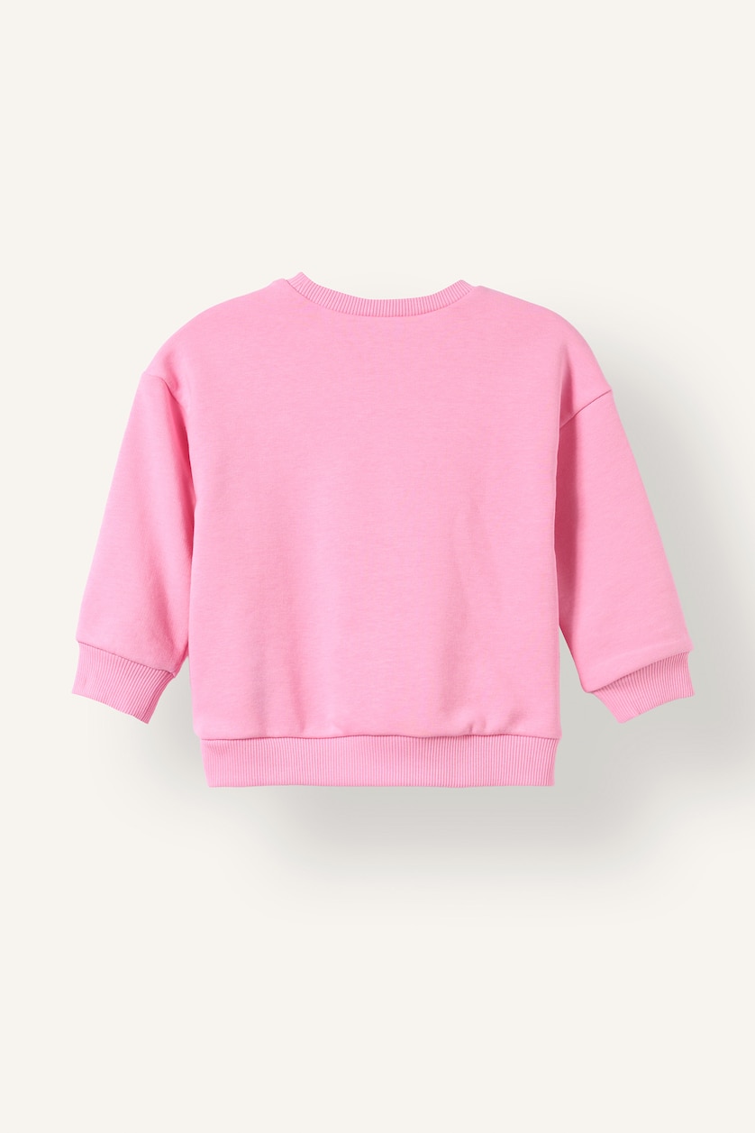 Kız Bebek Açık Pembe Baskılı Kalın Sweatshirt Kız Bebek