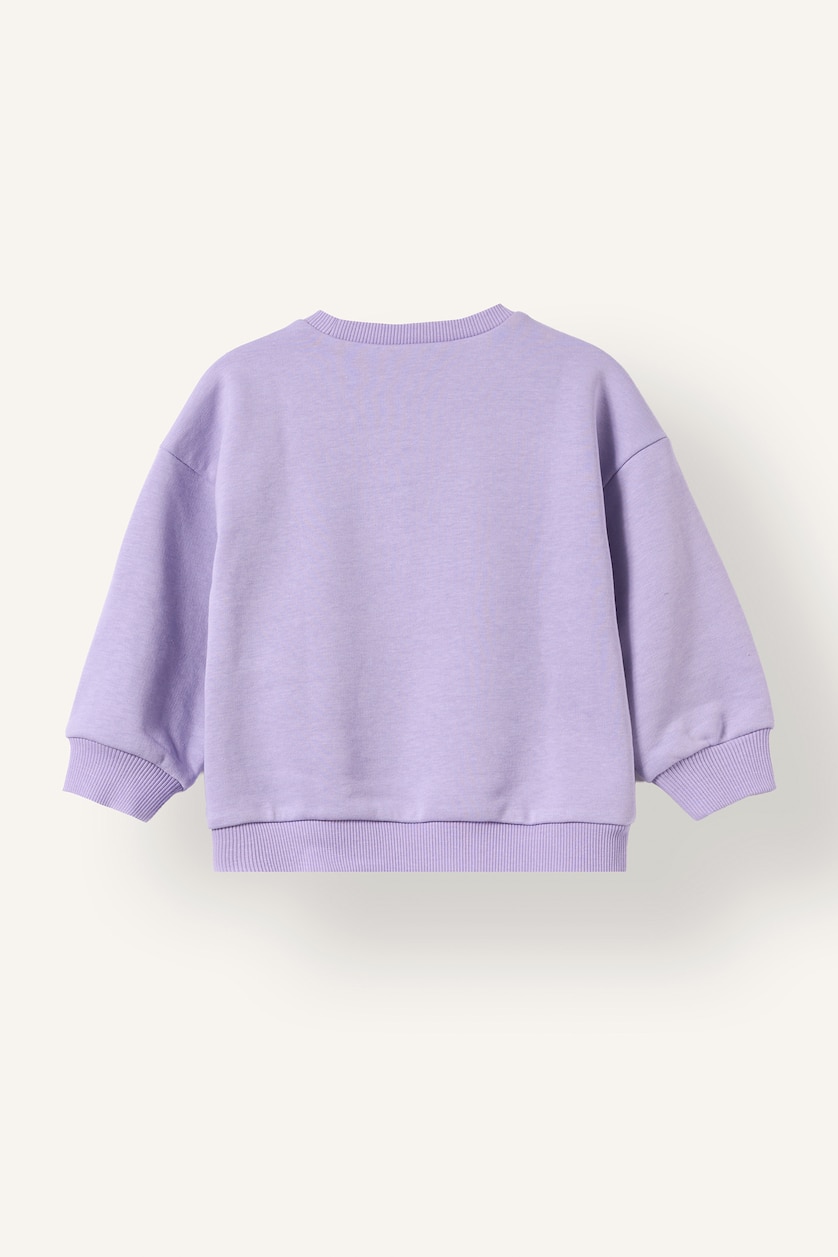 Kız Bebek Açık Lila Baskılı Kalın Sweatshirt Kız Bebek