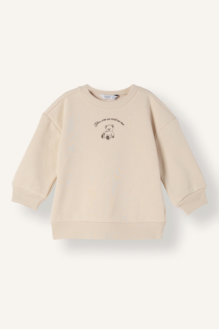 Baby Girls Ecru Crew Neck Sweatshirt