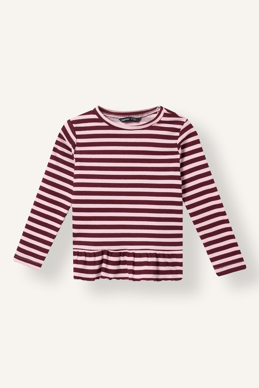Baby Girl Bordeaux تيشيرت بناتي ردن طويل قصة مريحة