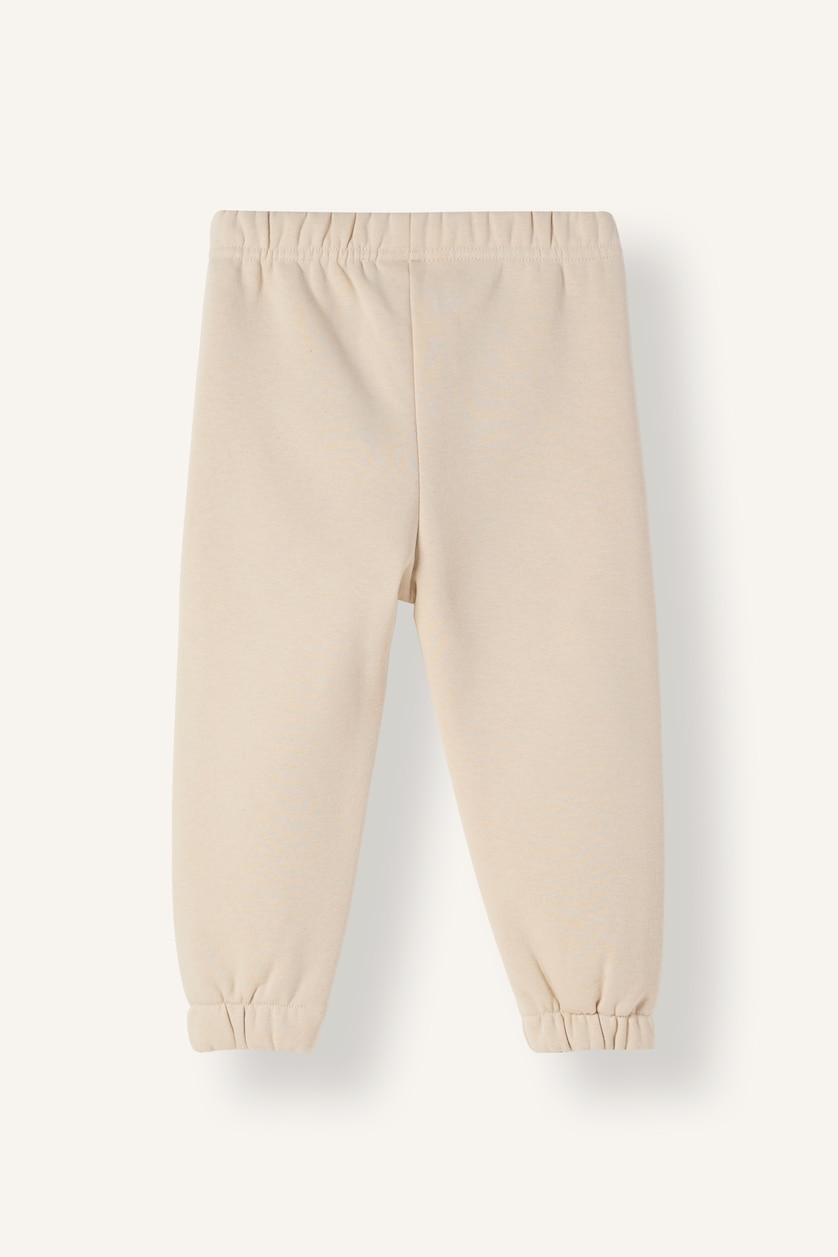 Kız Bebek Bej Beli Lastikli Jogger Eşofman Altı Kız Bebek